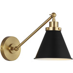 Wellfleet Wall Sconce - Burnished Brass / Midnight Black