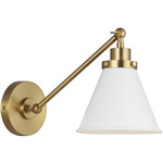 Wellfleet Wall Sconce - Burnished Brass / Matte White