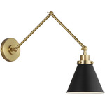 Wellfleet Double Arm Wall Sconce - Burnished Brass / Midnight Black
