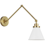 Wellfleet Double Arm Wall Sconce - Burnished Brass / Matte White