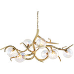 Ersa Oval Chandelier - Brass Burnished / Iridescent