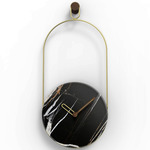 Eslabon Wall Clock - Brass / Sahara Noir Marble