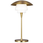 Rossie Table Lamp - Burnished Brass / White
