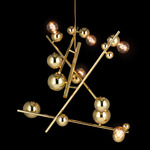 Galaxy Chandelier With Downlight - Brass
