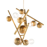 Galaxy Chandelier With Downlight - Brass Burnished