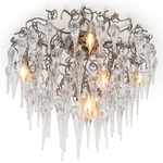 Hollywood Icicles Ceiling Light Fixture - Nickel / Clear