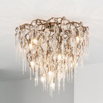 Hollywood Icicles High Ceiling Light Fixture - Nickel / Clear
