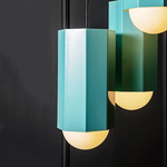 Hex Light Pendant - Janet Blue / Frosted