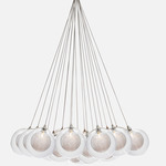 Kadur Drizzle 19-Light Cluster Chandelier - Matte Silver / Clear / Clear Drizzle