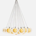 Kadur Drizzle 19-Light Cluster Chandelier - Matte Silver / Clear / Gold Drizzle