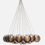 Kadur Drizzle 19-Light Cluster Chandelier - Matte Silver / Grey / Clear Drizzle