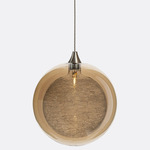 Kadur Drizzle Pendant - Brushed Nickel / Amber / Clear Drizzle