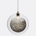 Kadur Drizzle Pendant - Brushed Nickel / Clear / Black Drizzle