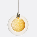 Kadur Drizzle Pendant - Brushed Nickel / Clear / Gold Drizzle