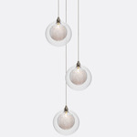 Kadur Drizzle 3-Light Round Chandelier - Matte Silver / Clear / Clear Drizzle