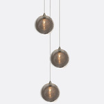 Kadur Drizzle 3-Light Round Chandelier - Matte Silver / Grey / Clear Drizzle