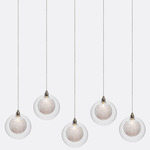 Kadur Drizzle 5-Light Linear Chandelier - Matte Silver / Clear / Clear Drizzle