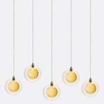 Kadur Drizzle 5-Light Linear Chandelier - Matte Silver / Clear / Gold Drizzle