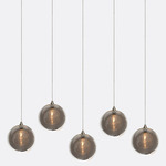 Kadur Drizzle 5-Light Linear Chandelier - Matte Silver / Grey / Clear Drizzle