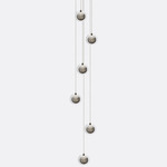 Kadur Drizzle 6-Light Round Chandelier - Matte Silver / Clear / Black Drizzle