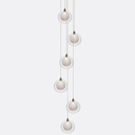 Kadur Drizzle 6-Light Round Chandelier - Matte Silver / Clear / Clear Drizzle