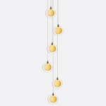 Kadur Drizzle 6-Light Round Chandelier - Matte Silver / Clear / Gold Drizzle