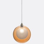 Kadur Frost Pendant - Brushed Nickel / Amber / White Frost