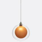 Kadur Frost Pendant - Brushed Nickel / Clear / Moon Frost