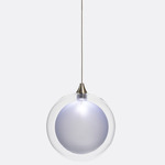 Kadur Frost Pendant - Brushed Nickel / Clear / White Frost