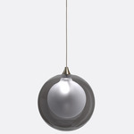 Kadur Frost Pendant - Brushed Nickel / Grey / White Frost