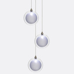 Kadur Frost 3-Light Round Chandelier - Matte Silver / Clear / White Frost