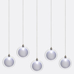 Kadur Frost 5-Light Linear Chandelier - Matte Silver / Clear / White Frost