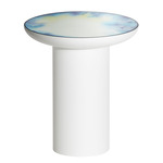 Francis Accent Table - White / White and Green Watercolor