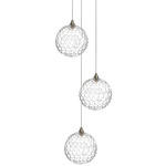 Mod Round Chandelier - Matte Silver / Clear