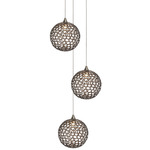 Mod Round Chandelier - Matte Silver / Grey