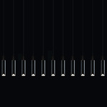 LED Linear Multi-Light Pendant - Anodized Black / Clear