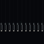 LED Linear Multi-Light Pendant - Anodized Silver / Clear