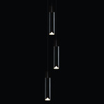 LED Round Multi-Light Pendant - Anodized Black / Clear