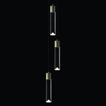 LED Round Multi-Light Pendant - Anodized Champagne / Clear