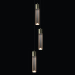 LED Round Multi-Light Pendant - Anodized Champagne / Satin