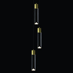 LED Round Multi-Light Pendant - Anodized Gold / Clear