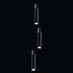 LED Round Multi-Light Pendant - Anodized Silver / Clear