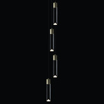 LED Round Multi-Light Pendant - Anodized Champagne / Clear