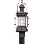 Atkins Outdoor Post Mount Light - Centennial Rust / Clear