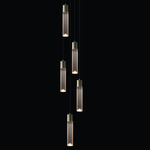 LED Round Multi-Light Pendant - Anodized Champagne / Satin