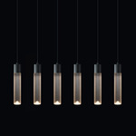 LED Linear Multi-Light Pendant - Anodized Silver / Satin