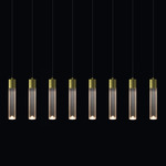 LED Linear Multi-Light Pendant - Anodized Gold / Satin