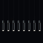 LED Linear Multi-Light Pendant - Anodized Silver / Clear