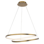 Marques Pendant - Aged Brass / White