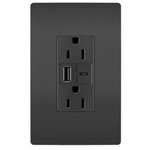 Ultra Fast USB Port / 15 Amp Outlet - Black